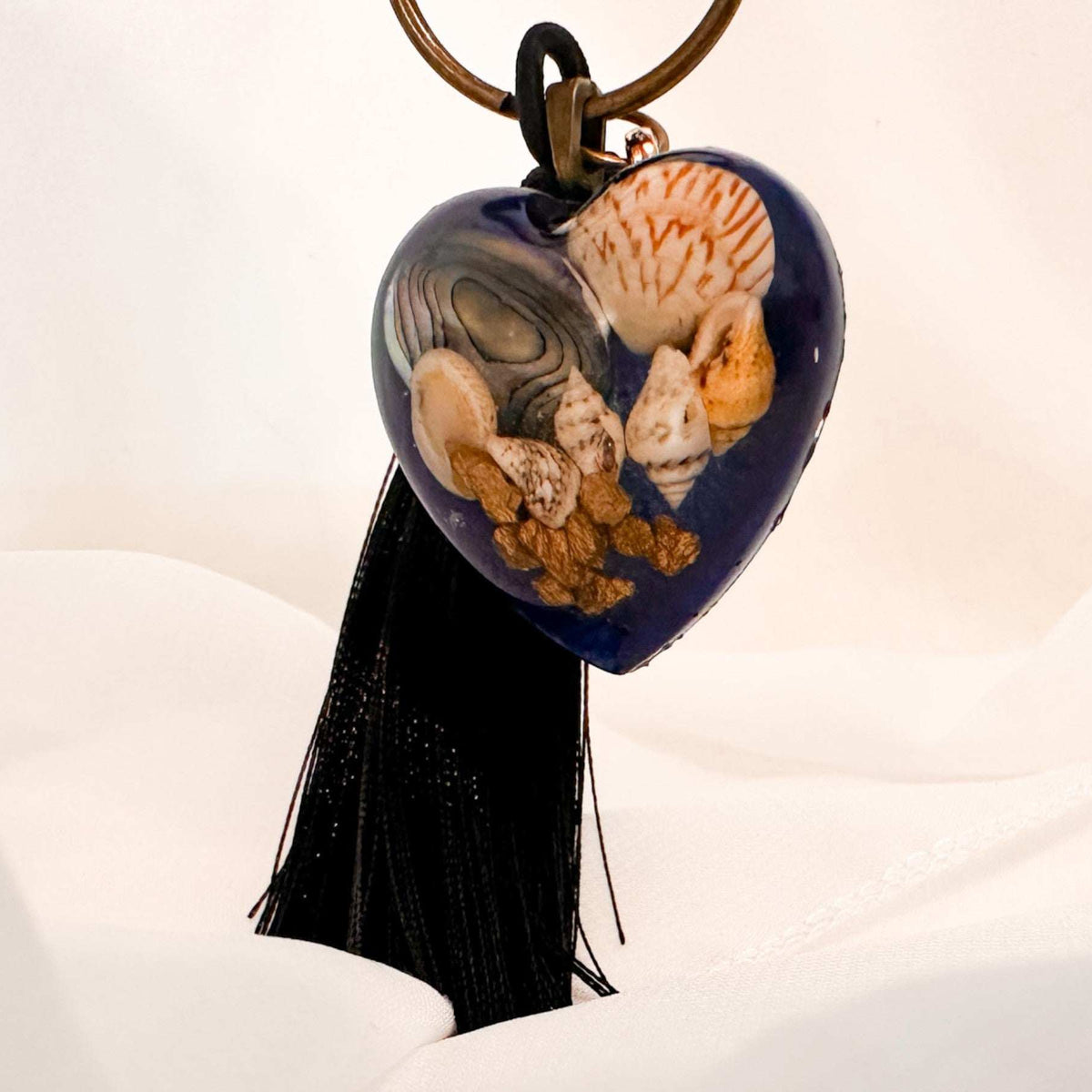 Ocean Dreamer Bag Charm / Keychain - Handmade Resin Seashell Charm