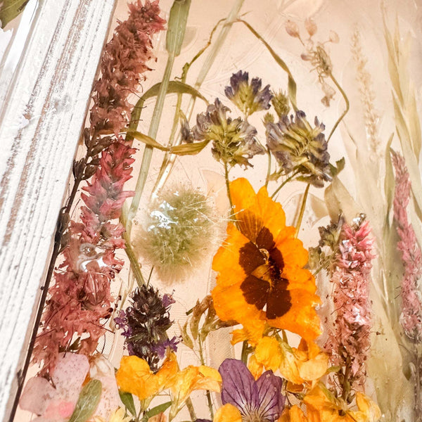 Enchanted Meadow - Handmade Rustic Wildflower Window Wall Art