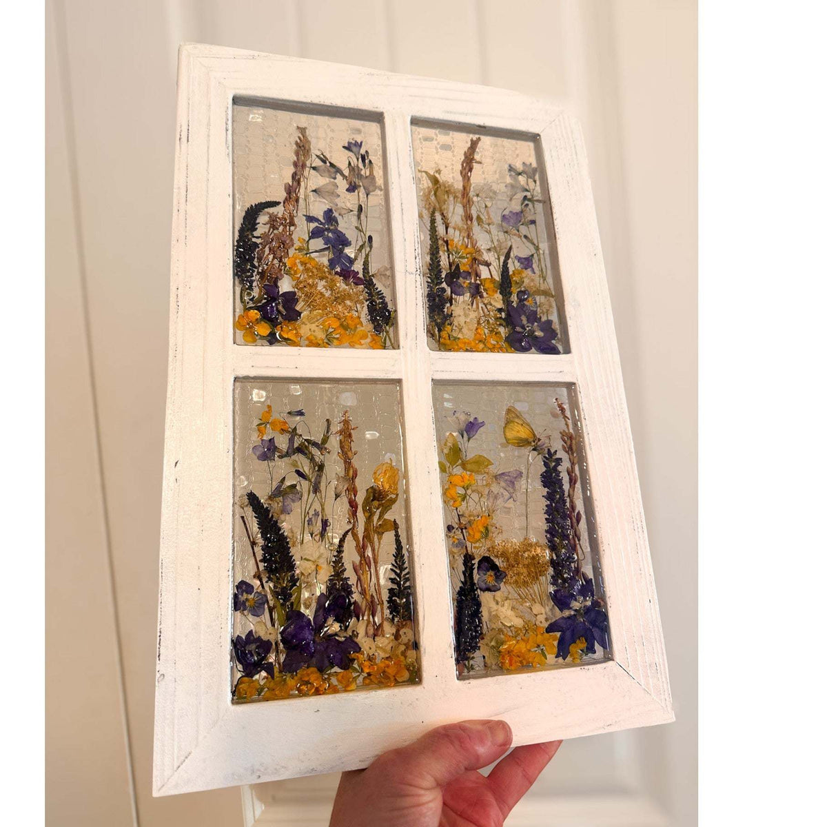 Garden Window - Handmade Real Flower Wood Everlasting Window Art