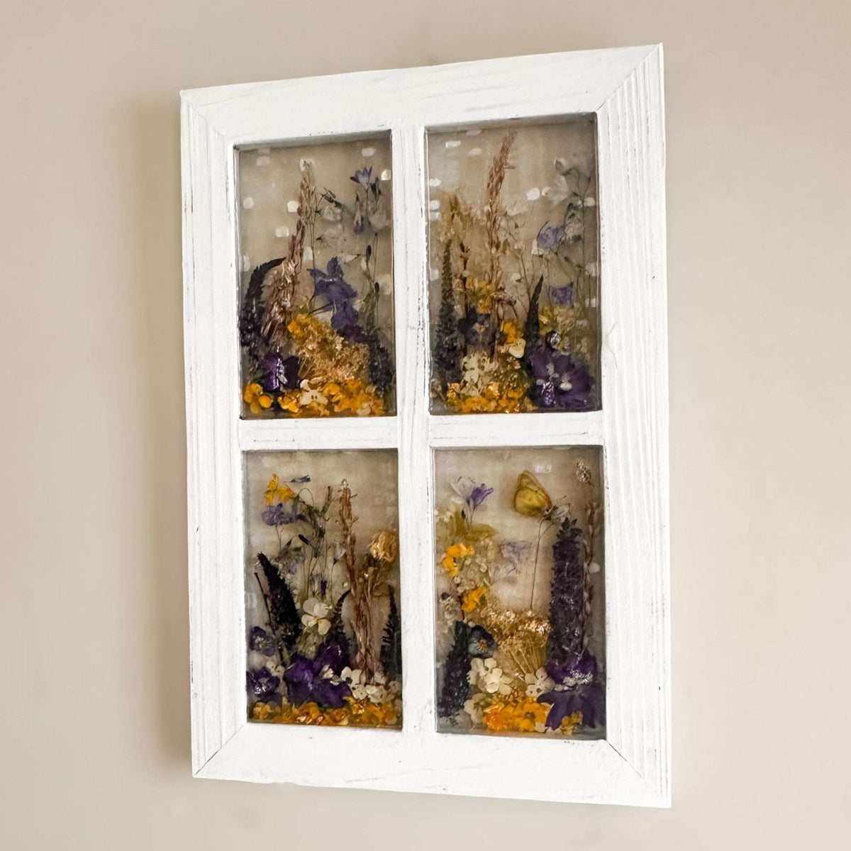 Garden Window - Handmade Real Flower Wood Everlasting Window Art