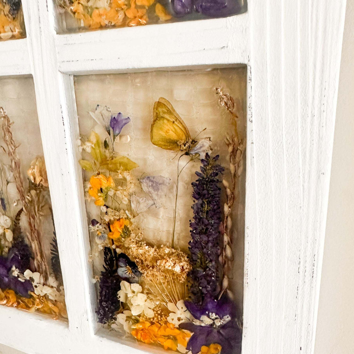 Garden Window - Handmade Real Flower Wood Everlasting Window Art