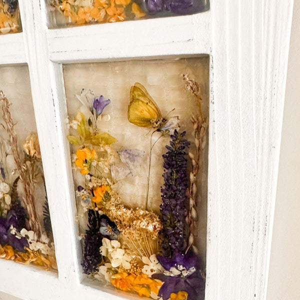 Garden Window - Handmade Real Flower Wood Everlasting Window Art