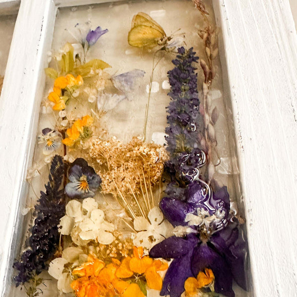 Garden Window - Handmade Real Flower Wood Everlasting Window Art