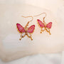 Butterfly - Golden Garden Wings - Handmade Dried Flower Resin Earrings