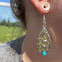 Boho Silver Mushroom Garden Drop Earrings - Enchanted Forest Earrings