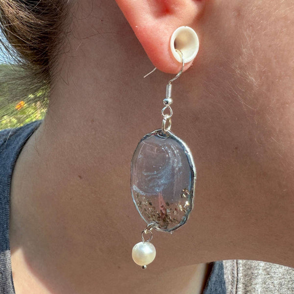 Earrings Seaside Serenity Handmade Earrings with Freshwater Pearls