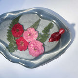 Tray - Enchanted Rose Garden Cardinal Trinket Tray - Handmade Decor