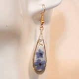 Forget-Me-Not Teardrop Earrings - Handmade Gold Teardrop Earrings