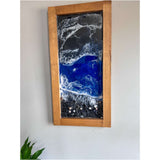 Ocean Art - Midnight Coastal Waves Stunning Black Ocean Resin Wall Art