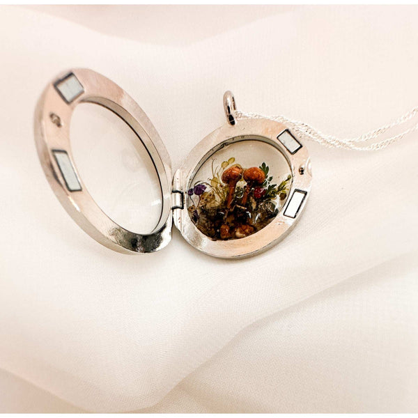 Boreal Forest Looking Glass Pendant – Handmade Botanical Forest Art