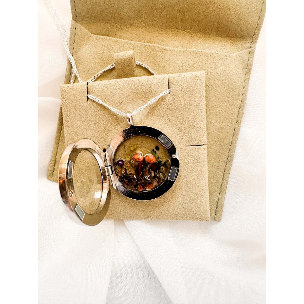 Boreal Forest Looking Glass Pendant – Handmade Botanical Forest Art