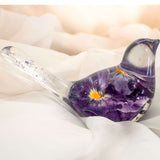 Purple Pansy Botanical Bird - Handmade Resin Floral Home Decor