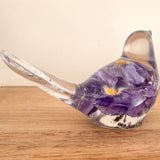 Purple Pansy Botanical Bird - Handmade Resin Floral Home Decor