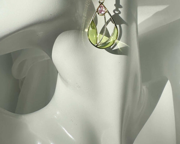 Shimmering Tulips - Handmade Mother of Pearl Tulip Drop Earrings