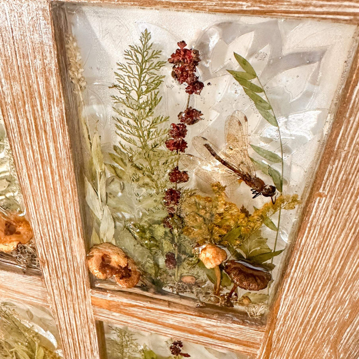 Woodland Whispers - Handmade Rustic Wood Botanical Resin Window