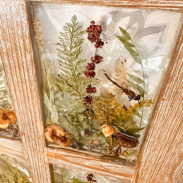 Woodland Whispers - Handmade Rustic Wood Botanical Resin Window