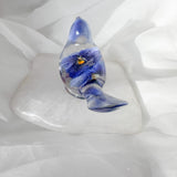 Pansy Songbird: Resin Small Bird with Real Pansies & Fluorite Gemstones