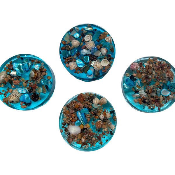 Coasters Ocean Breeze - Handcrafted with Real Sand & Seashells