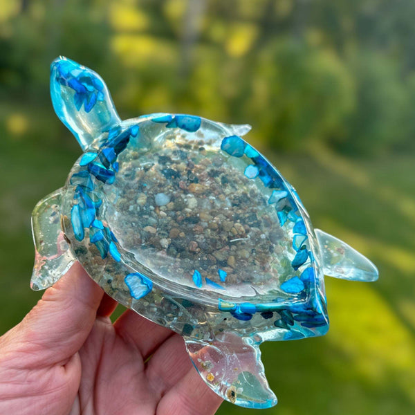 Turtle Tray - Coastal Treasures Turtle Tray with Mother of Pearl Shell