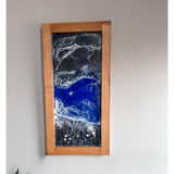 Ocean Art - Midnight Coastal Waves Stunning Black Ocean Resin Wall Art