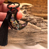 Aurora Moon Spinner Charm - Two Sided Northern Lights Keychain