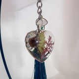 Whispering Woods Keychain Handmade Botanical Resin Forest Mushrooms