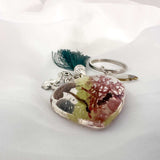 Whispering Woods Keychain Handmade Botanical Resin Forest Mushrooms