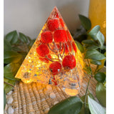 Frosted Berry Glow Pyramid - Handmade Resin Winter Magic Glow