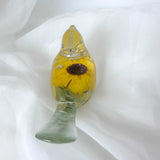 Sunbeam Songbird: Handmade Flower Resin Bird - Everlasting Garden Decor