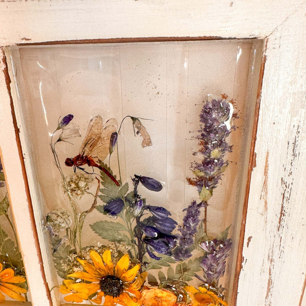 Everlasting Garden Window - Handmade Dried Floral Resin Window Art