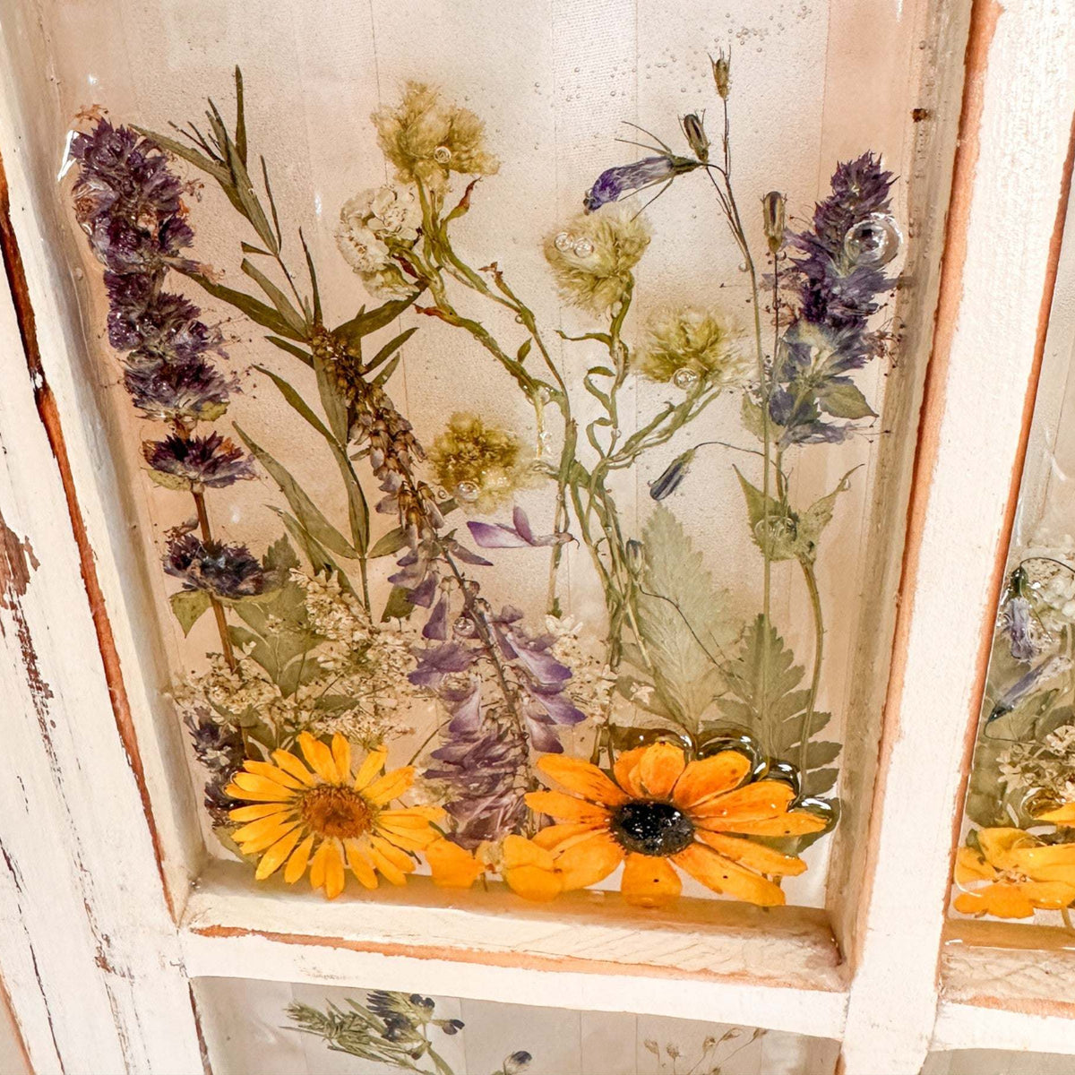 Everlasting Garden Window - Handmade Dried Floral Resin Window Art