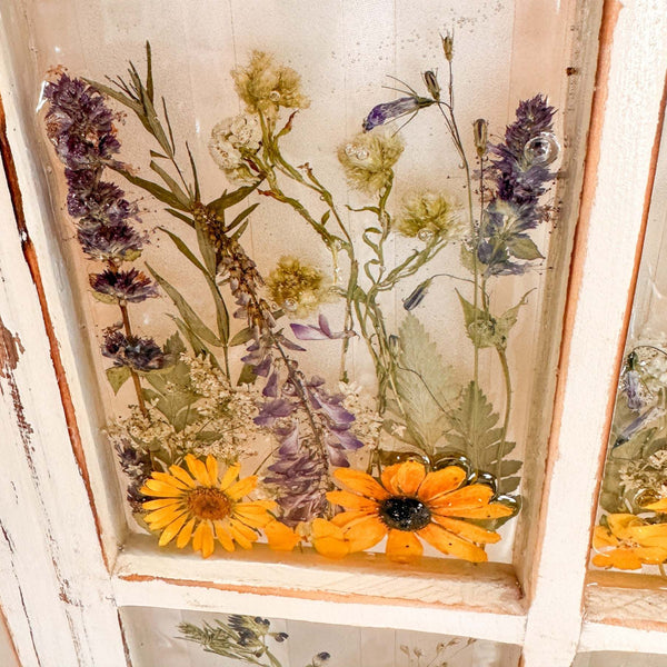 Everlasting Garden Window - Handmade Dried Floral Resin Window Art