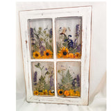 Everlasting Garden Window - Handmade Dried Floral Resin Window Art