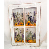 Everlasting Garden Window - Handmade Dried Floral Resin Window Art