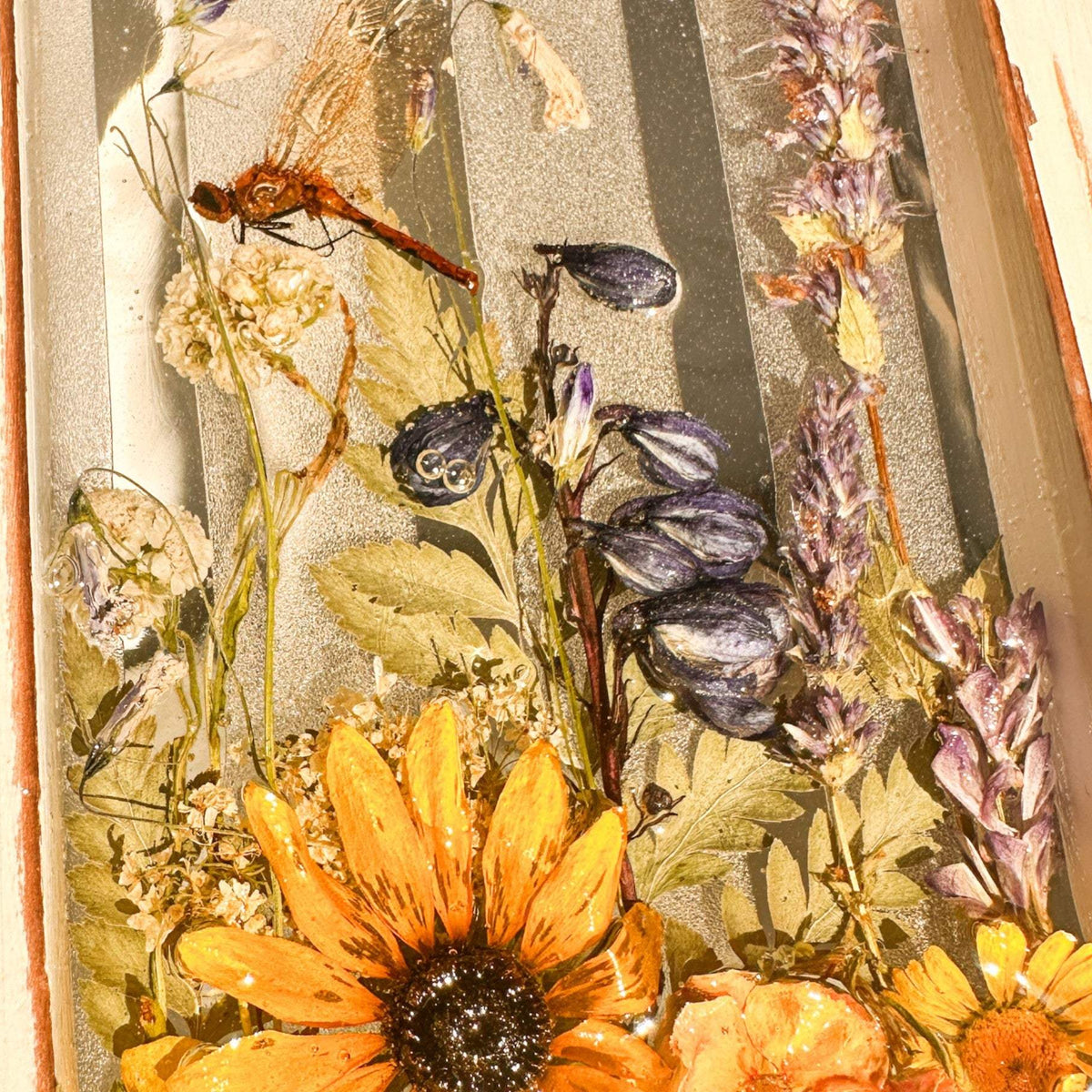 Everlasting Garden Window - Handmade Dried Floral Resin Window Art