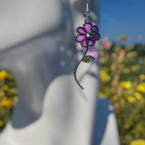 Flower Purple Blossom Handmade Resin Flower Earrings - Nature Insipred