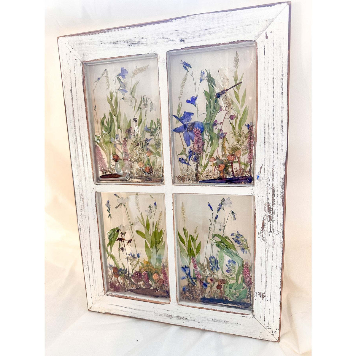 Woodland Whisper Window Decor - Handmade Dried Flower Resin Art