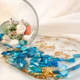 Ocean Spillover Mug Tray - Whimsical Handmade Beach Resin Art