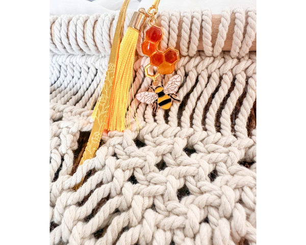 Honey Bee Bookmarks Handmade Honeycomb Dripping Honey & Bee Charm