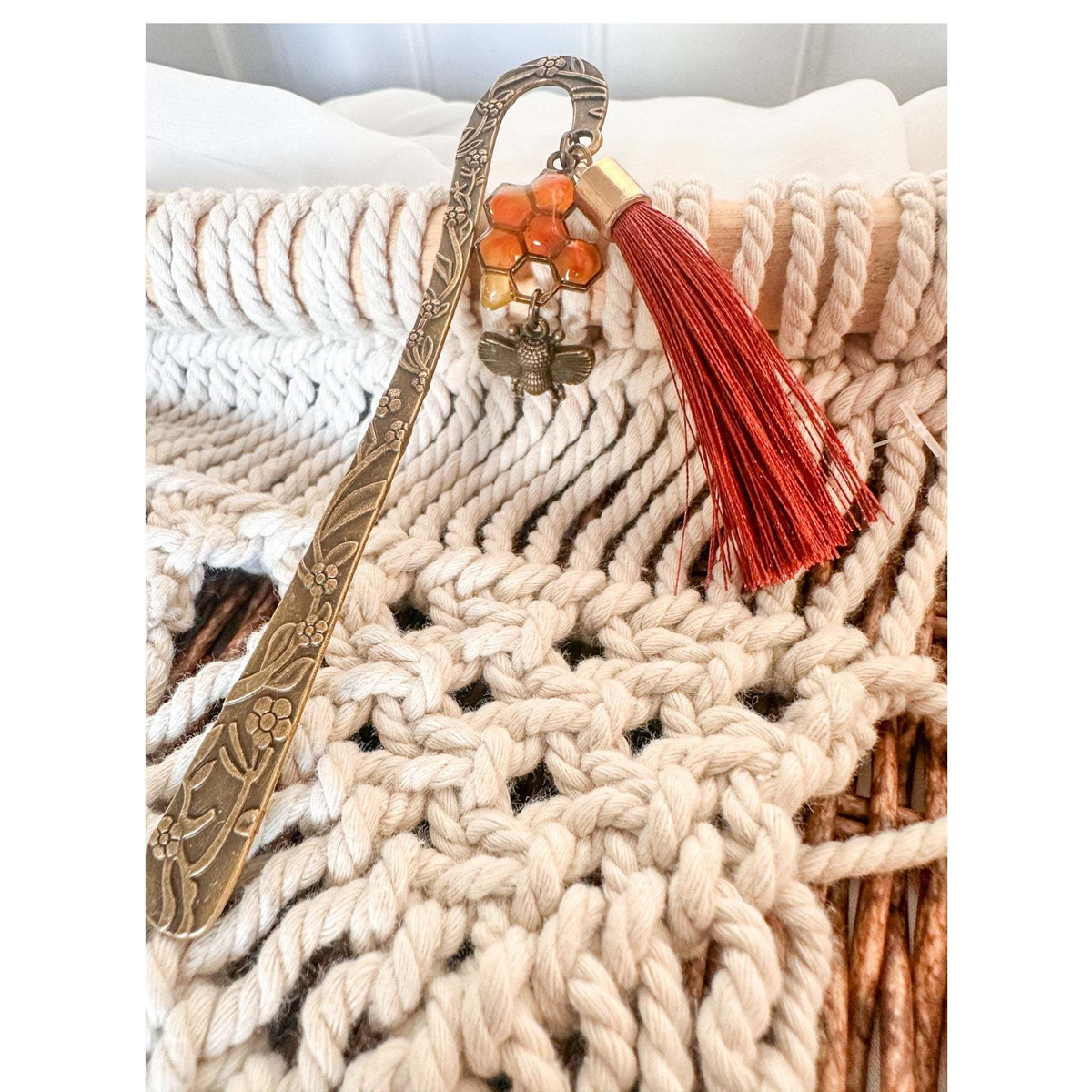 Honey Bee Bookmarks - Handmade Dripping Honey Comb Bee Charming