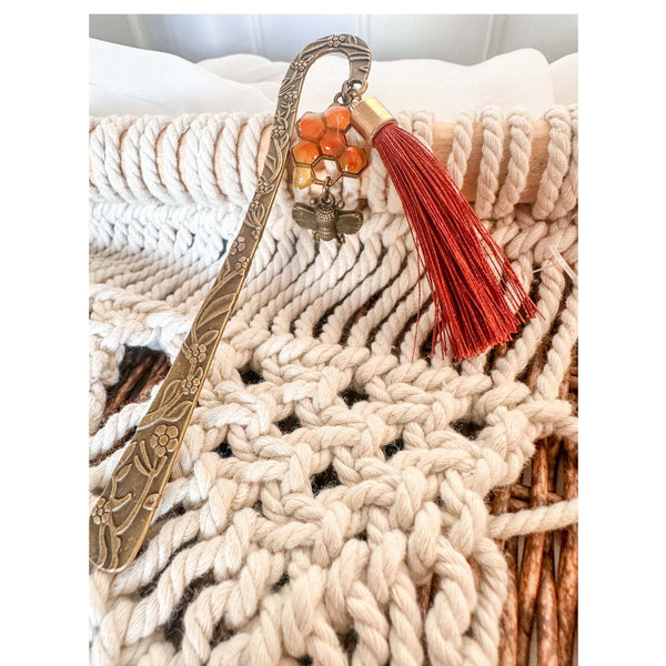 Honey Bee Bookmarks - Handmade Dripping Honey Comb Bee Charming