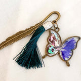 Butterfly Bookmarks- Handmade with Floral Accents & Metal Hook