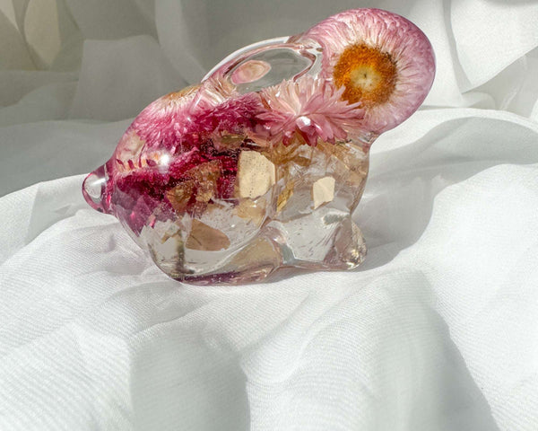 Bunny Bloom Garden Gems - Handmade Resin Bunny Whimsical Home Decor