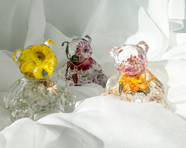 Charming Bears - Whimsical Resin Geometric Bear Decor with Charms
