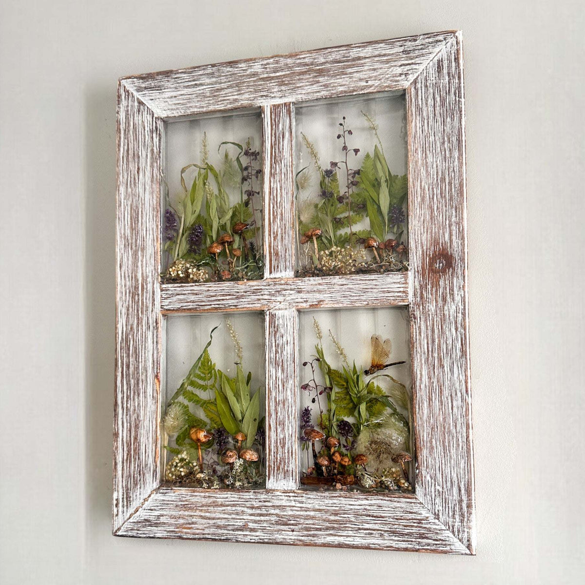 Woodland Whispers - Handmade Rustic Wood Botanical Resin Window