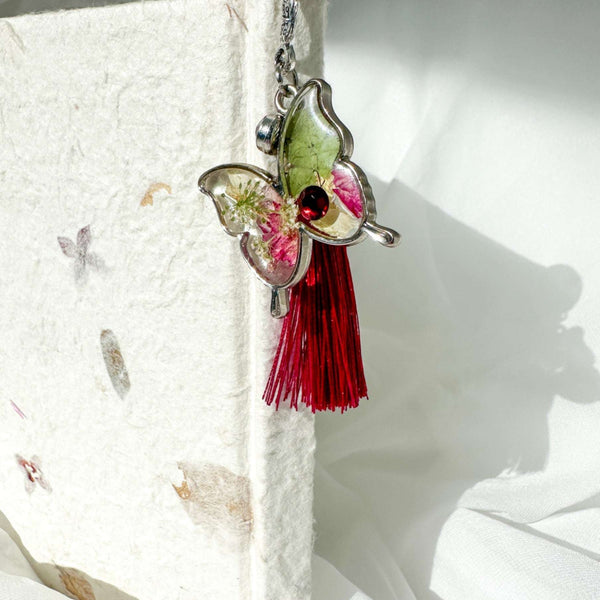Birth Month Flower Butterfly Bookmark -Custom Handmade Floral Bookmark