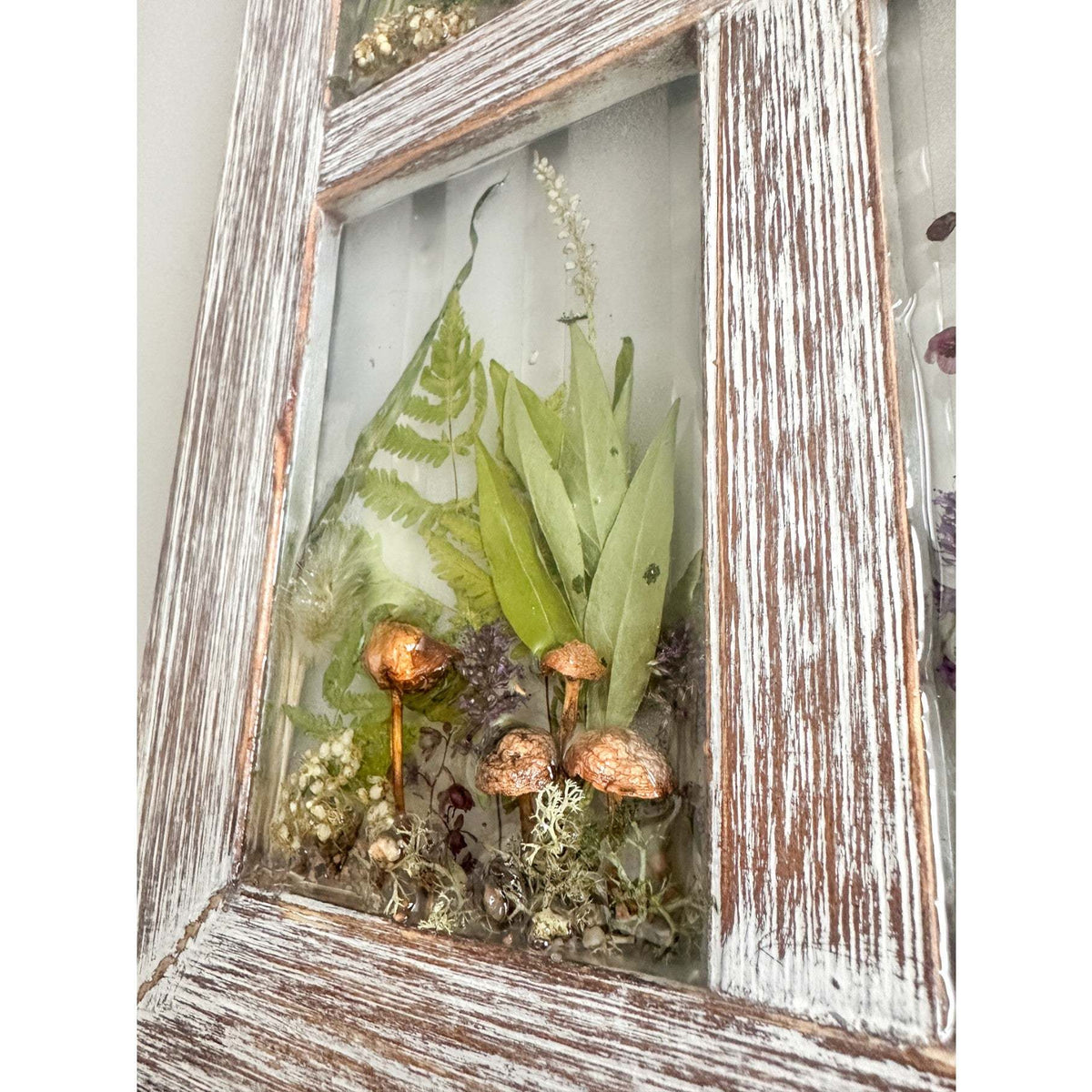 Woodland Whispers - Handmade Rustic Wood Botanical Resin Window