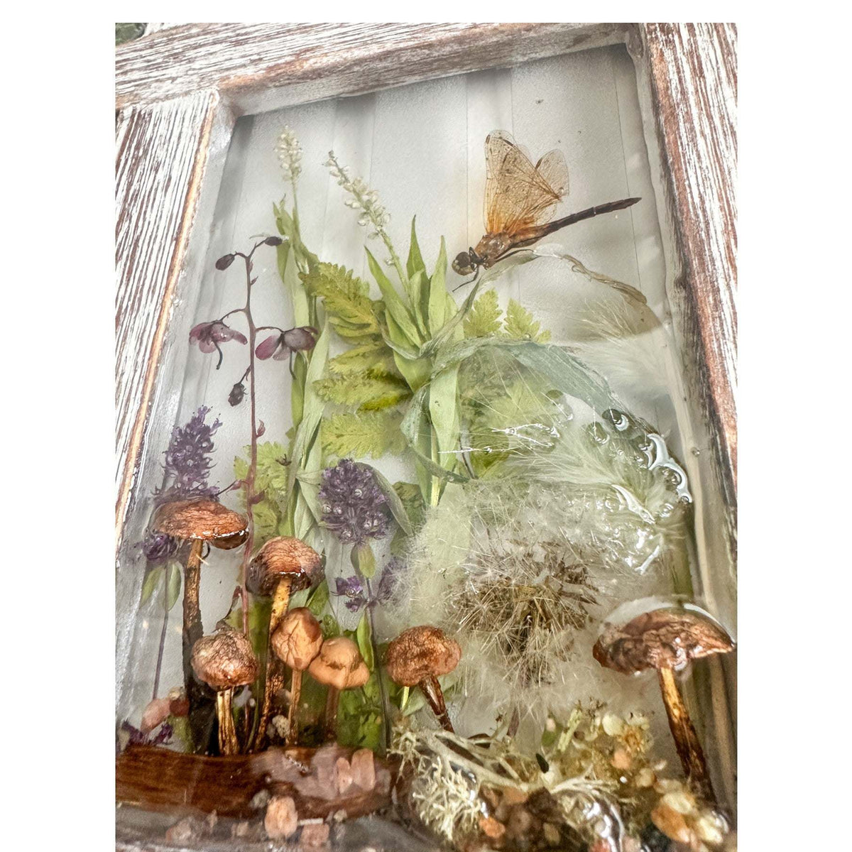 Woodland Whispers - Handmade Rustic Wood Botanical Resin Window