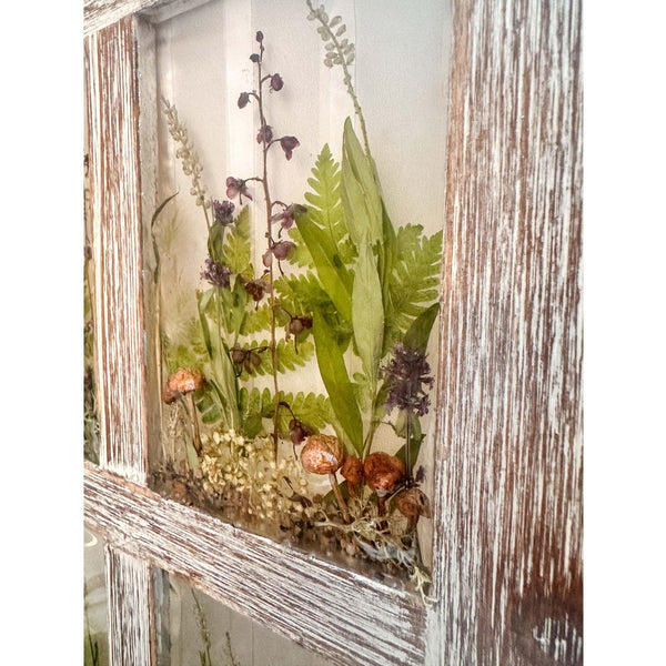 Woodland Whispers - Handmade Rustic Wood Botanical Resin Window