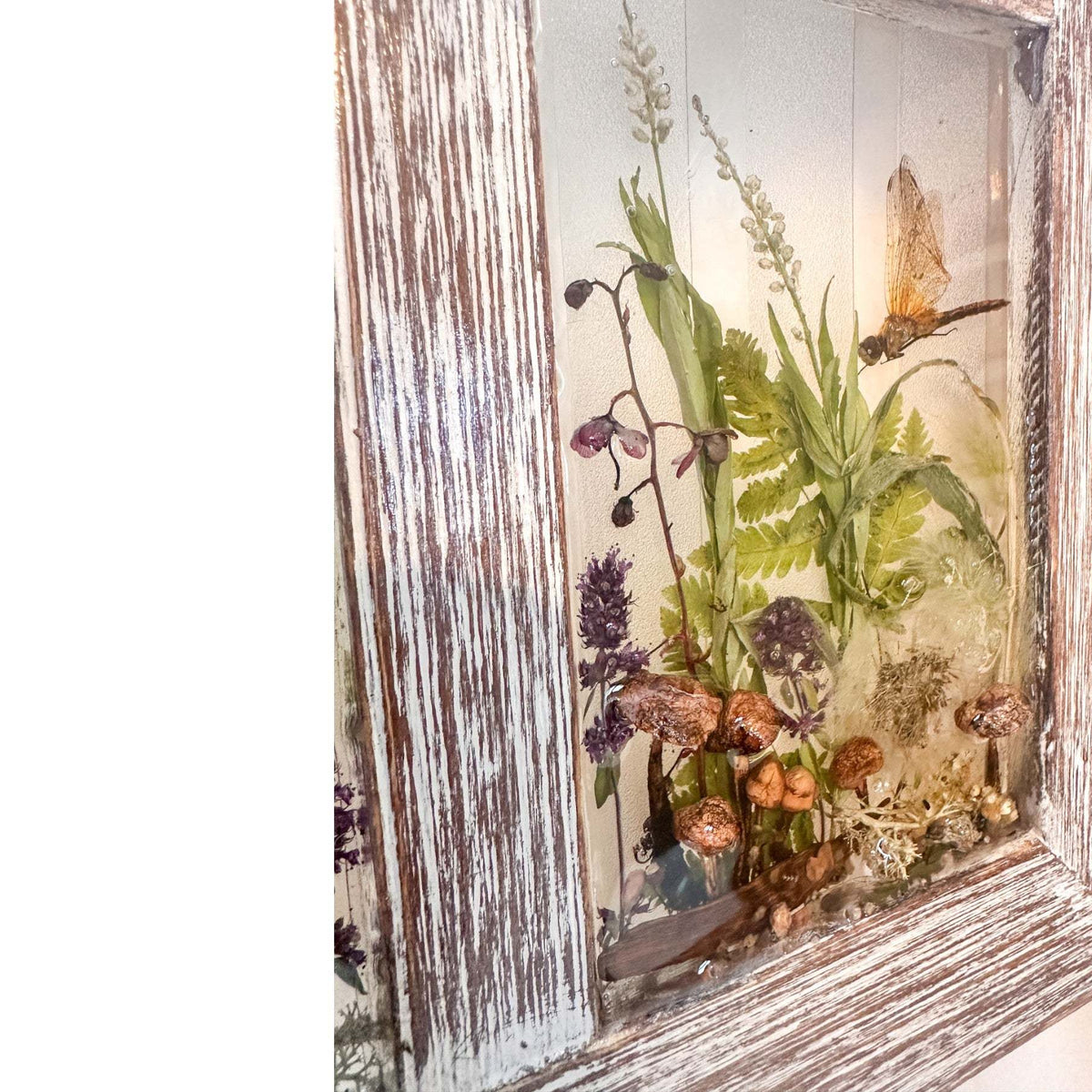 Woodland Whispers - Handmade Rustic Wood Botanical Resin Window